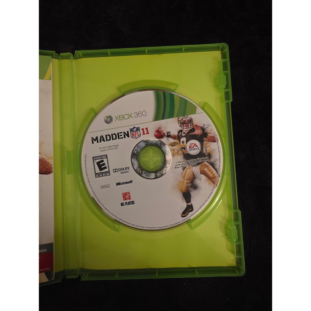 EA Sports Madden NFL 11 Xbox 360 Green Excellent 014633193572
